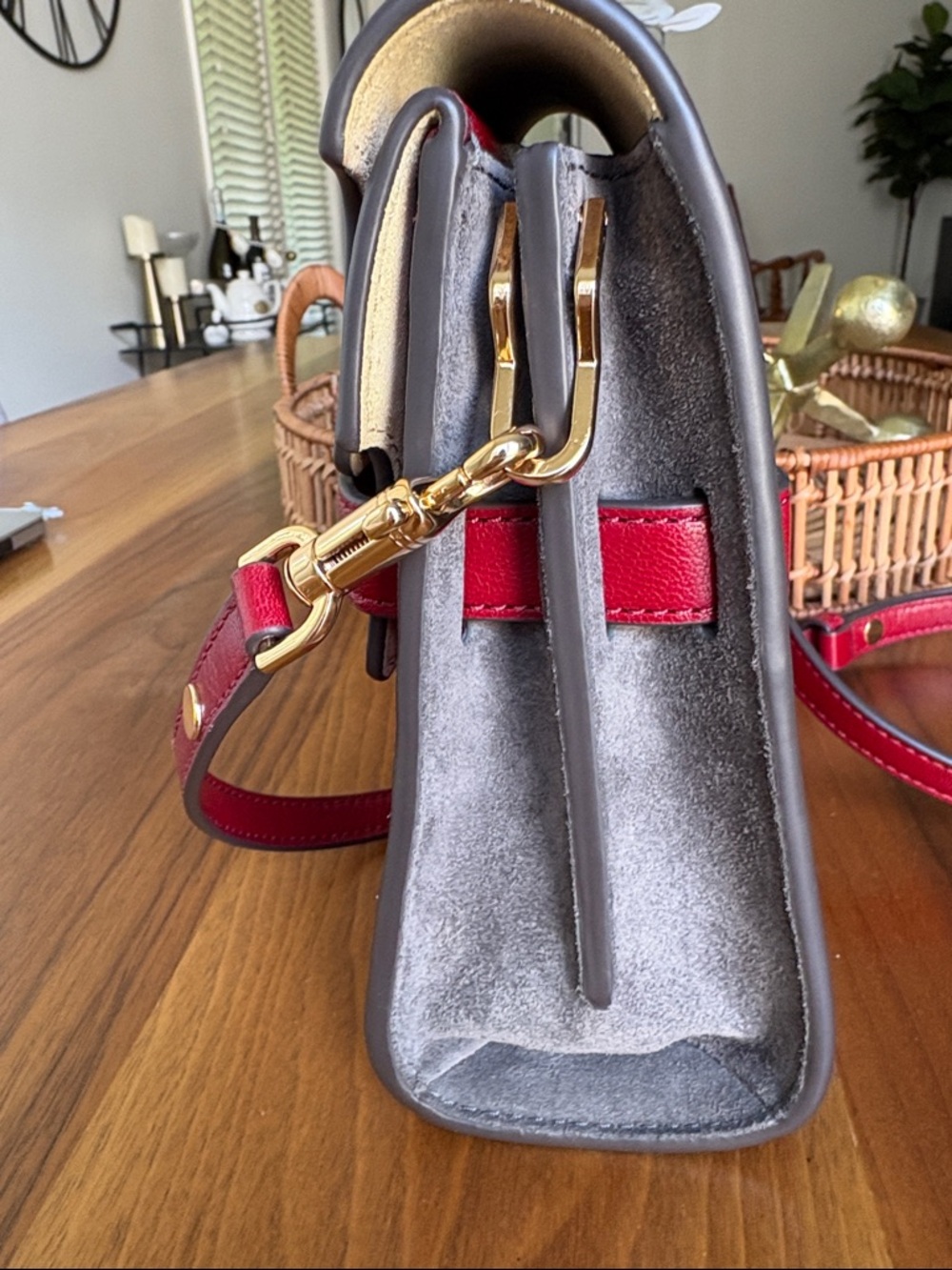 Tory Burch Red Leather Crossbody with Gold Hardware - Picture 13 of 16